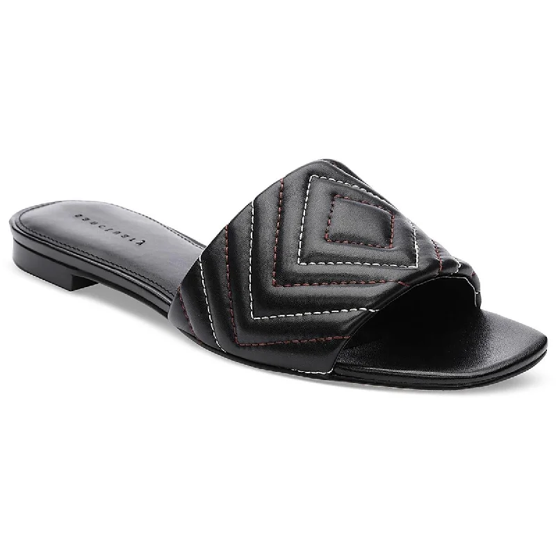Buy More, Save More Womens Leather Slip On Slide Sandals