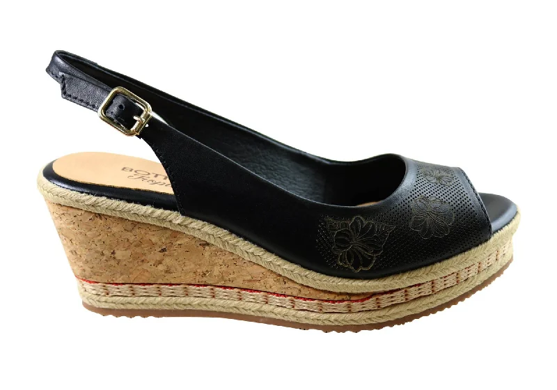 Ultra-Soft Flats Deal Bottero Giovanna Womens Comfort Leather Wedge Sandals Made In Brazil