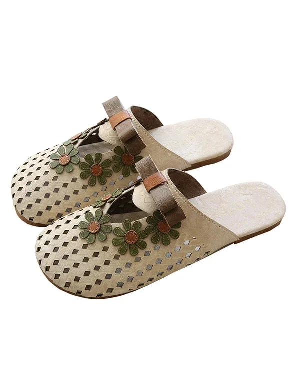 Absurdly Cheap Sale Comfortable Hollow Retro Flower Slippers