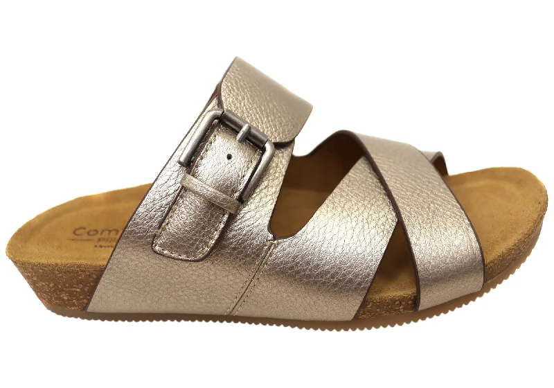 Statement Footwear Discount Comfortiva Gervaise Womens Comfort Footbed Wide Fit Leather Sandals