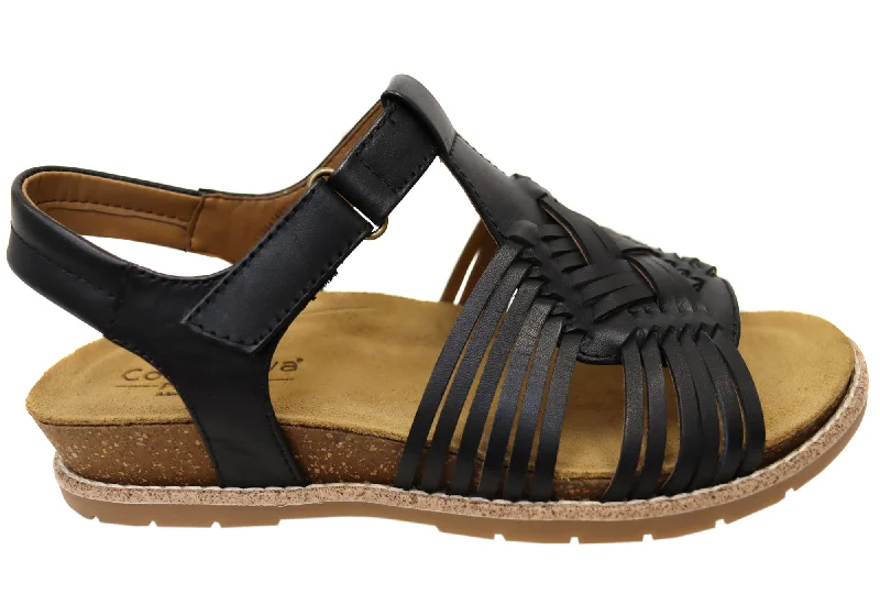 Seasonal Trends Comfortiva Gladia Womens Comfort Footbed Wide Fit Leather Sandals
