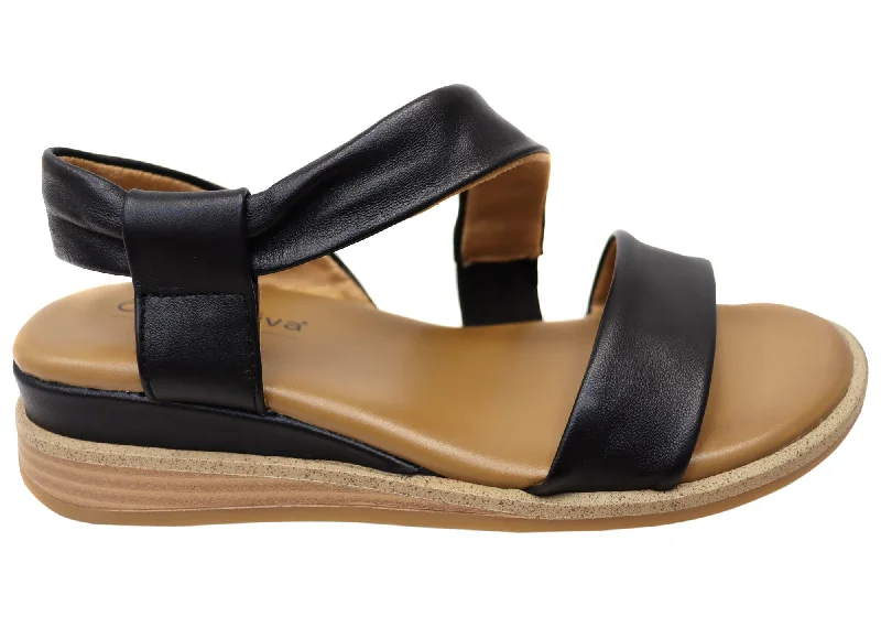 Latest Fashion Comfortiva Marcy Womens Comfort Footbed Wide Fit Leather Sandals