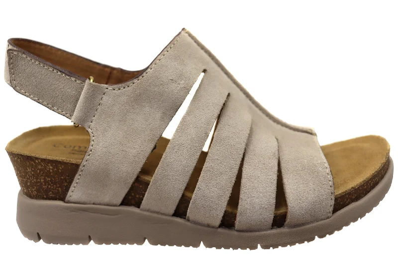 Adventure-Ready Footwear Sale Comfortiva Scottie Womens Comfort Footbed Wide Fit Leather Sandals