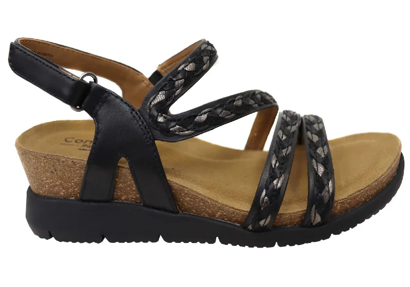 Modern Urban Slip-Ons Comfortiva Silvia Womens Comfort Footbed Wide Fit Leather Sandals