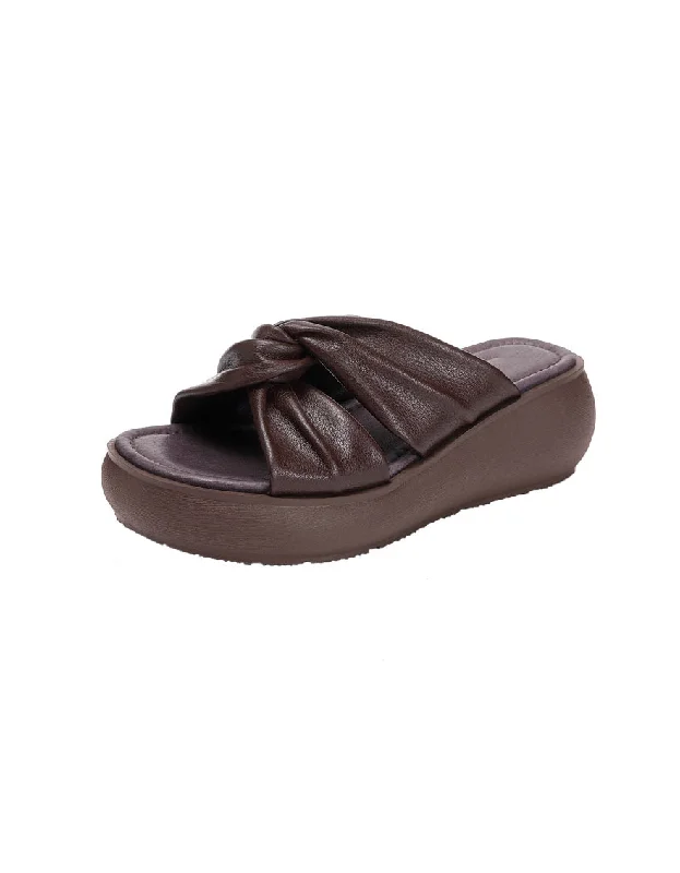 Trend Leading Collection Handmade Comfortable Cross Strap Wedge Slippers
