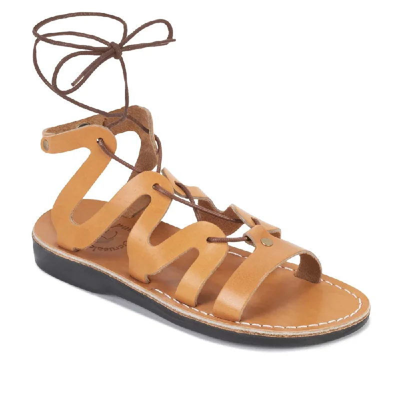 Smart Casual Shoes Sale Emma - Leather Lace Up Sandal | Tan