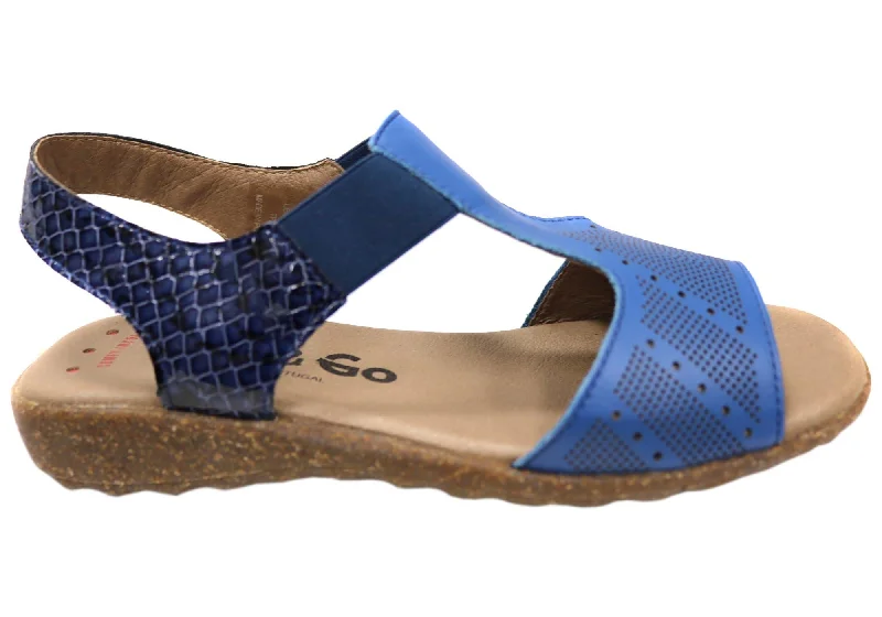 Unbeatable Deals Flex & Go Montana Womens Comfortable Leather Sandals Made In Portugal