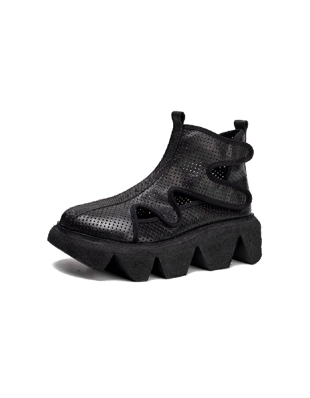 Limited-Time Shoe Deals Front Velcro Hollow Retro Platform Cut-out Sandals