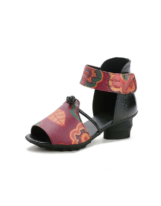 Must Haves Handmade Ethnic Style Fish-toe Chunky Sandals