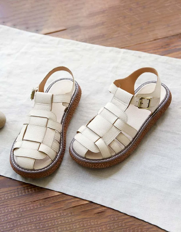All-Season Shoes Deal Handmade Leather Retro Woven Sandals