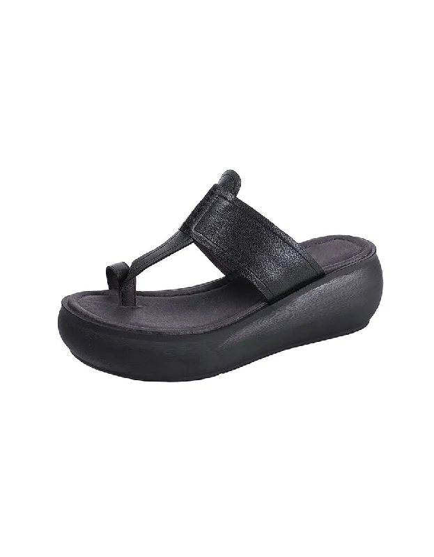 Retro Style Promotions Handmade Retro Leather Wedge Slippers