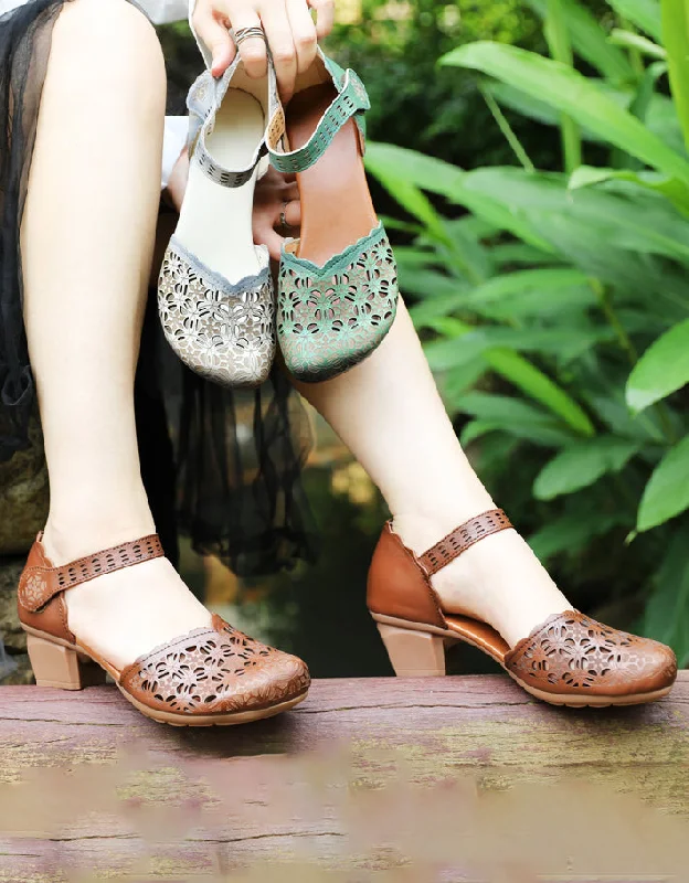 Chic Styles Handmade Retro Velcro Chunky Sandals