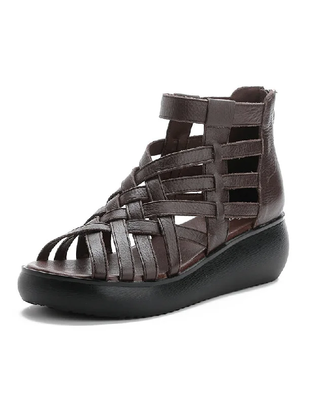 Athleisure Style Sale Handmade Retro Wedge Straps Sandals Summer