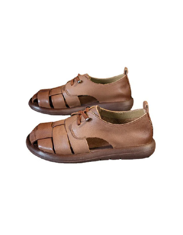 Limited Stock, Big Sale Comfortabel Leather Soft Sole Retro Flat Sandals