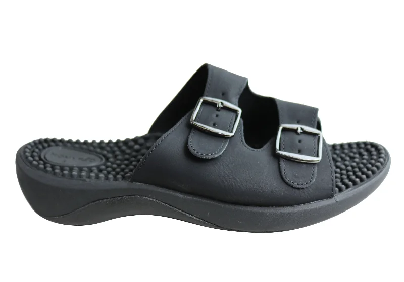Designer Casual Shoes Homyped Womens Crest Massage Footbed Comfortable Slides Sandals