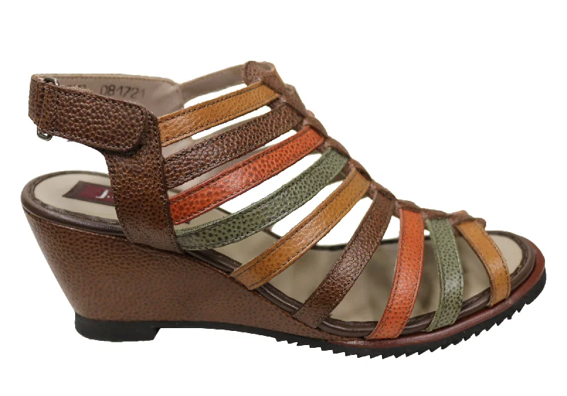 Durable Walking Shoes Sale J Gean Leena Womens Comfortable Leather Wedge Sandals Made In Brazil