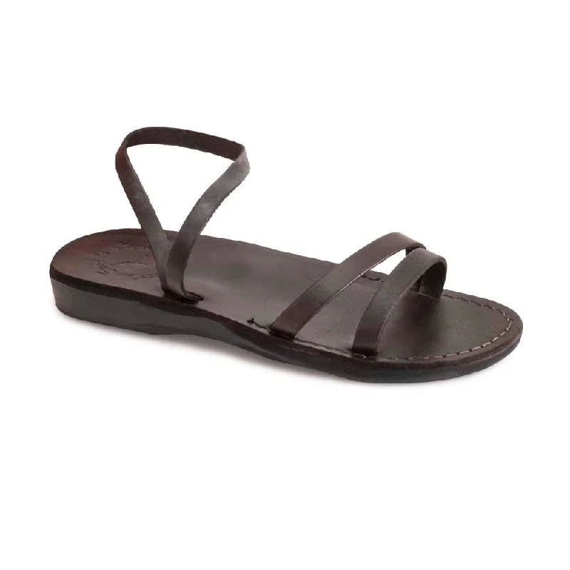 Seasonal Trends Jada - Leather Ankle Strap Flat Sandal | Brown