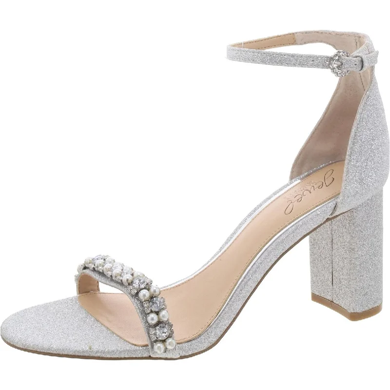 Fresh Styles, Fresh Deals Jewel Badgley Mischka Womens Glitter Embellished Ankle Strap