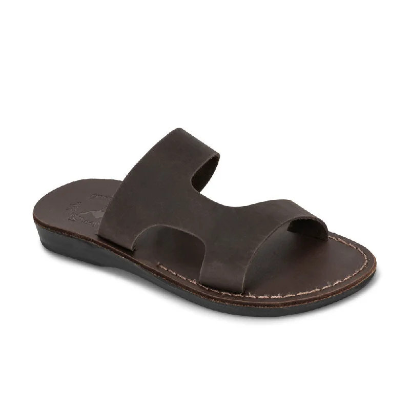 Premium Boots Discounts June - Leather Side Strap Sandal | Brown Nubuck
