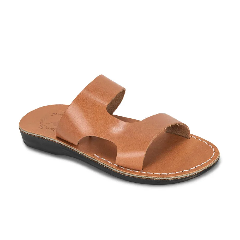 Chic Style Discounts June - Leather Side Strap Sandal | Tan