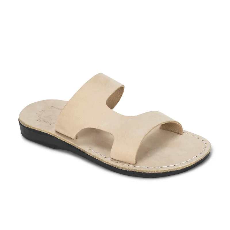 Elegant Fashion Offers June - Leather Side Strap Sandal | White Nubuck