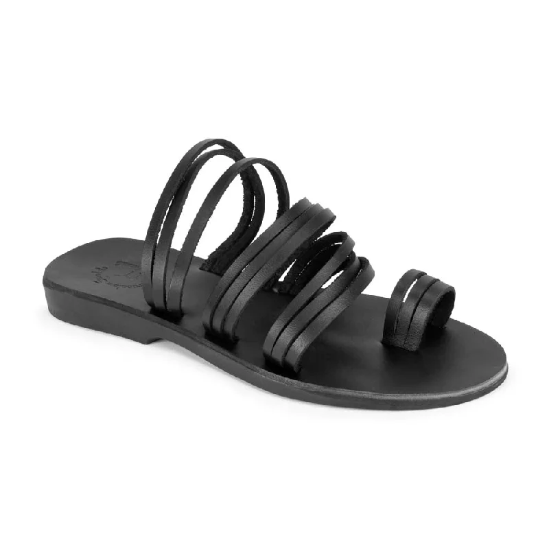 Fashionable Casual Footwear Offers Layla - Leather Thin Strap Sandal | Black