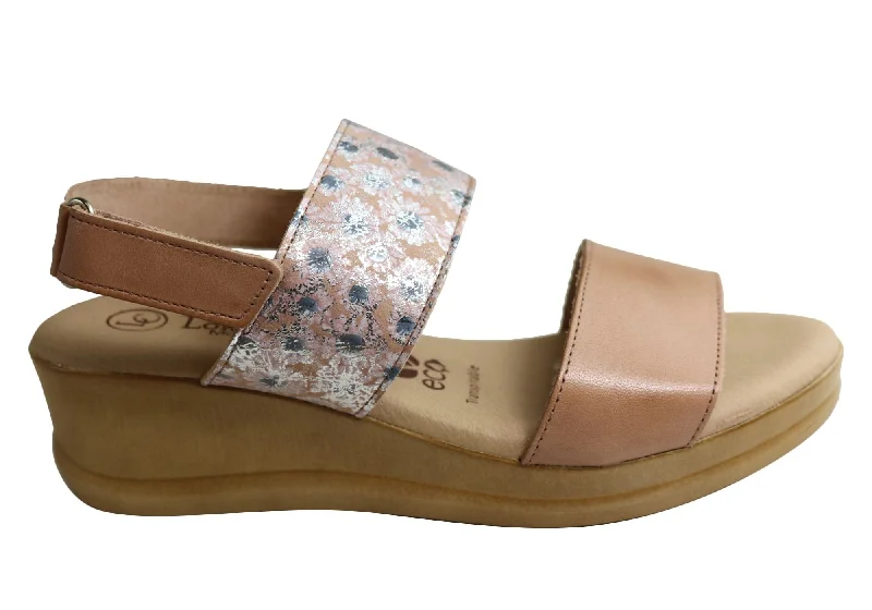 Style Redefined Lola Canales Ava Womens Comfort Leather Wedge Sandals Made In Spain