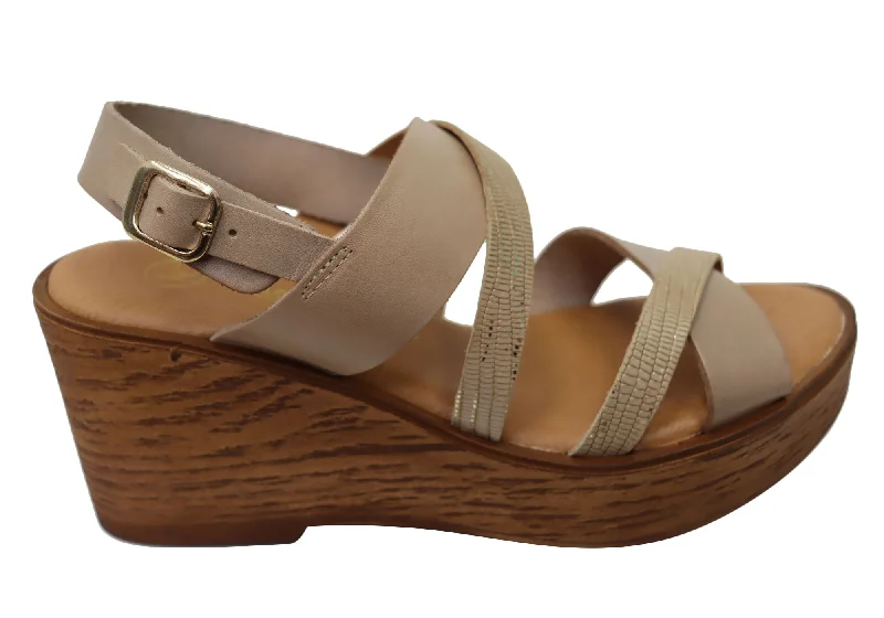 Sleek Dress Shoes Deal Lola Canales Brooke Womens Spanish Leather Wedge Sandals