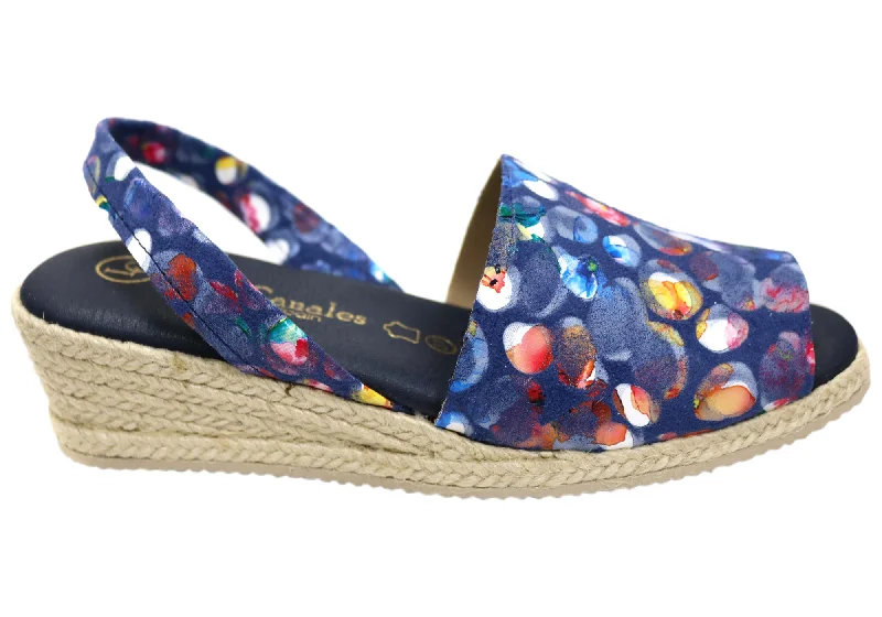 Summer Deals Lola Canales Solute Womens Spanish Leather Wedge Espadrille Sandals