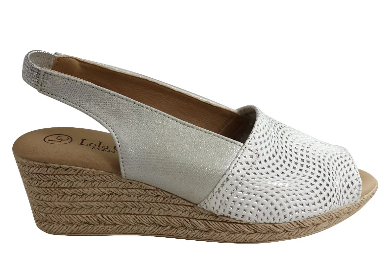 Chic & Cozy Collection Lola Canales Womens Comfort Leather Wedge Sandals Made In Spain Chic & Cozy Collection Lola Canales Womens Comfort Leather Wedge Sandals Made In Spain
