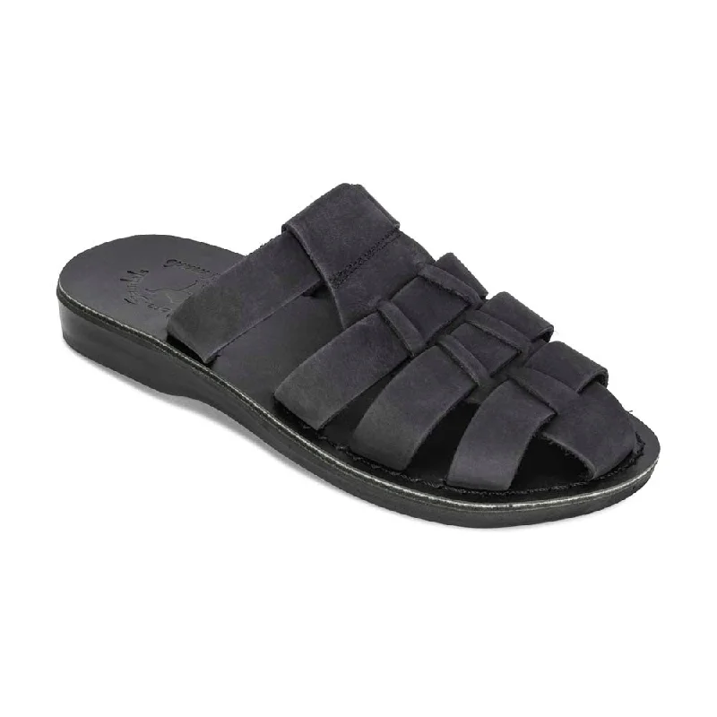 Chic Breathable Shoes Michael Slide - Leather Pacific Slide Sandal | Black Nubuck