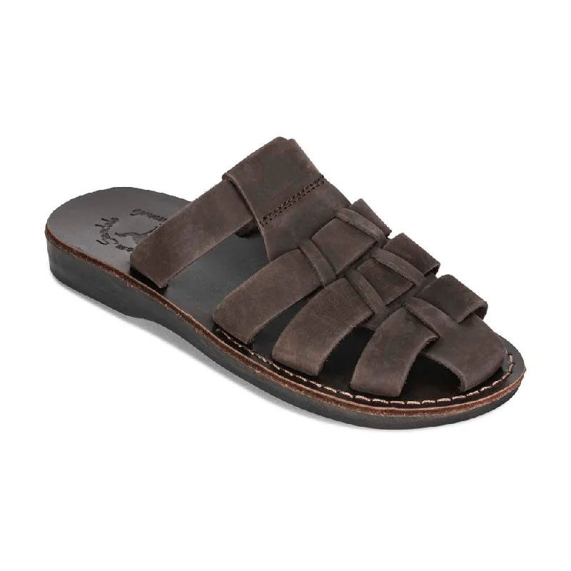 Chic Style Michael Slide - Leather Pacific Slide Sandal | Brown Nubuck