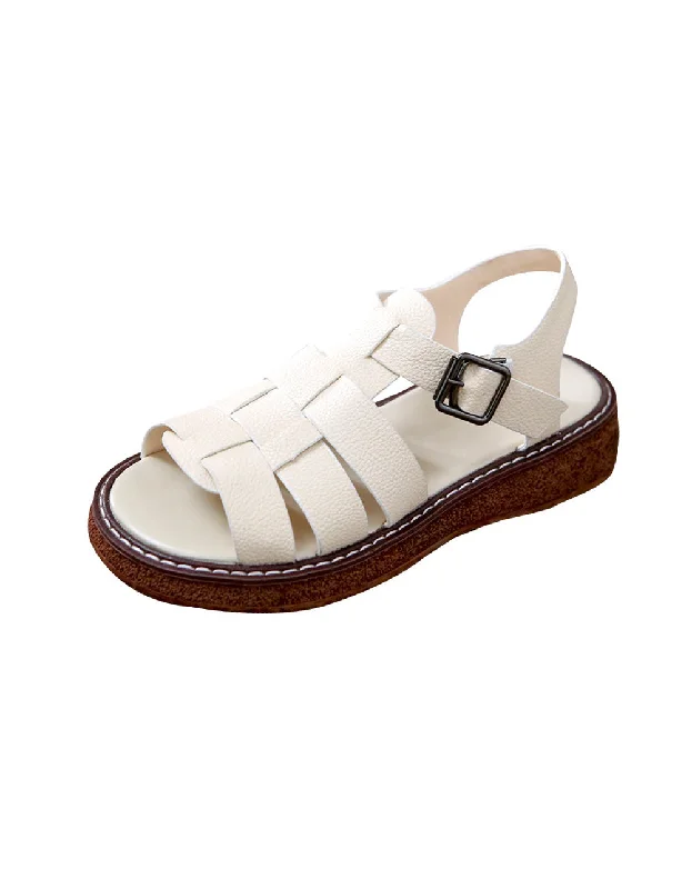 Limited Styles Open Toe Leather Woven Sandals Slingback