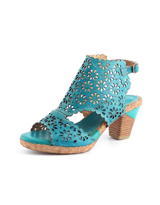 Trend Alert Open Toe Slingback Vintage Hollow Chunky Sandals