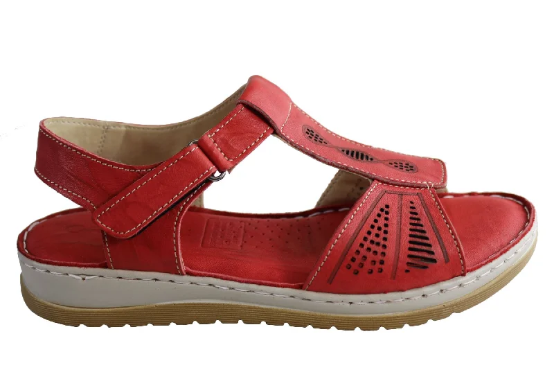 Evening Elegance Orizonte Bessie Womens European Leather Comfortable Cushioned Sandals