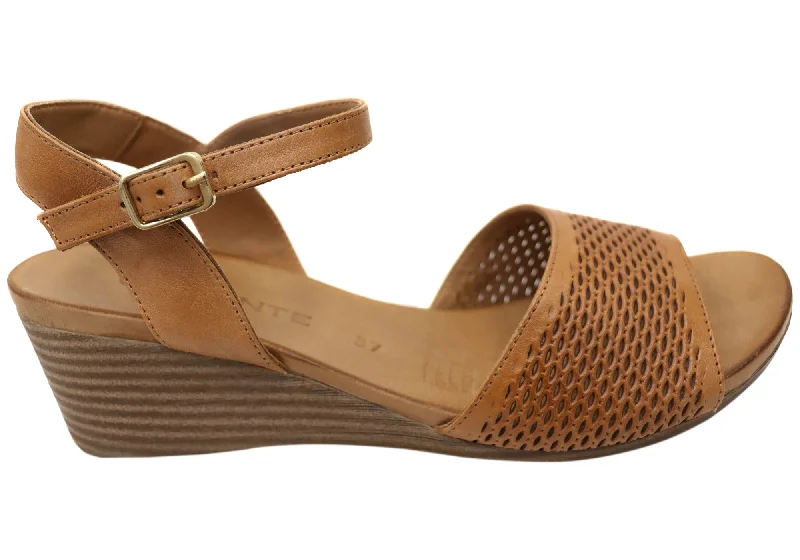 Big Savings Orizonte Dilli Womens European Comfortable Leather Wedge Sandals