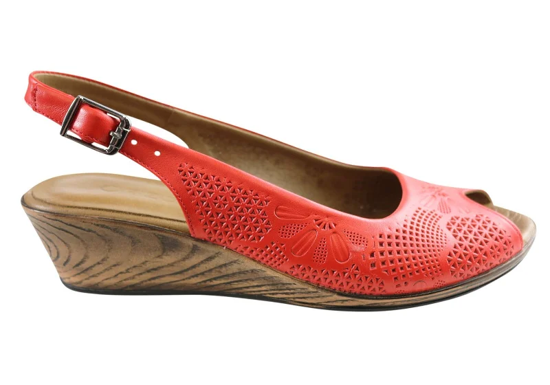 Forward Trendsetter Orizonte Dominica Womens European Leather Comfortable Wedge Sandals