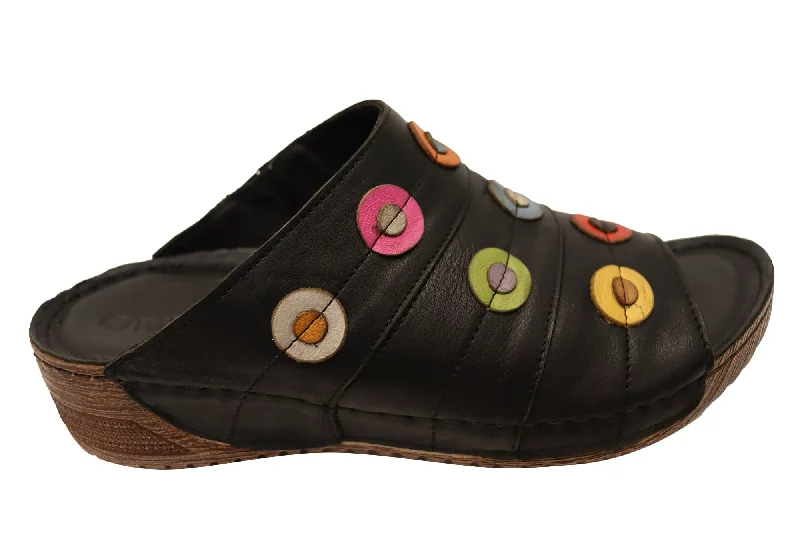 Ends Soon Orizonte Passion Womens European Comfortable Leather Slides Sandals