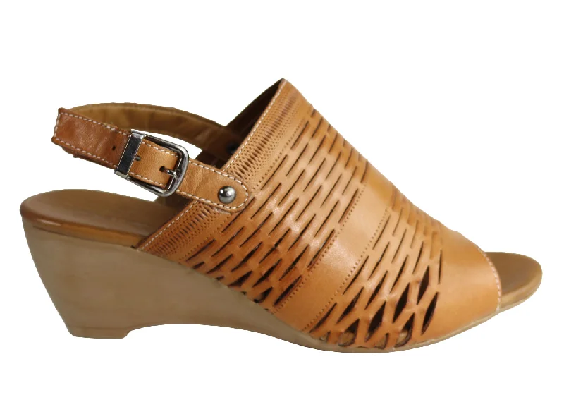 Day To Night Styles Orizonte Posy Womens European Leather Comfortable Wedge Sandals