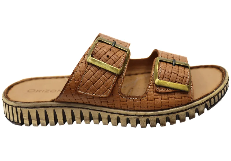 Trendy Boots Discount Orizonte Relaxa Womens European Leather Adjustable Slides Sandals