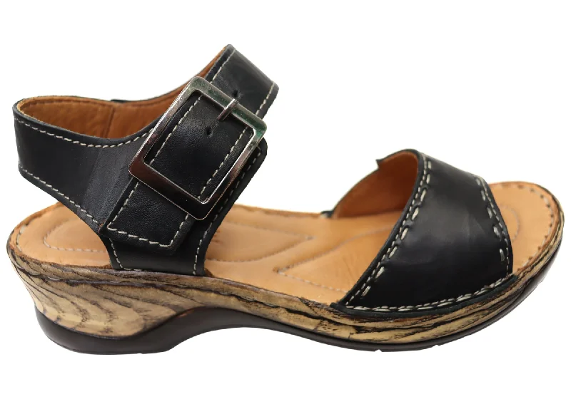 Non-Slip Work Shoes Sale Orizonte Time Womens Comfortable European Leather Sandals