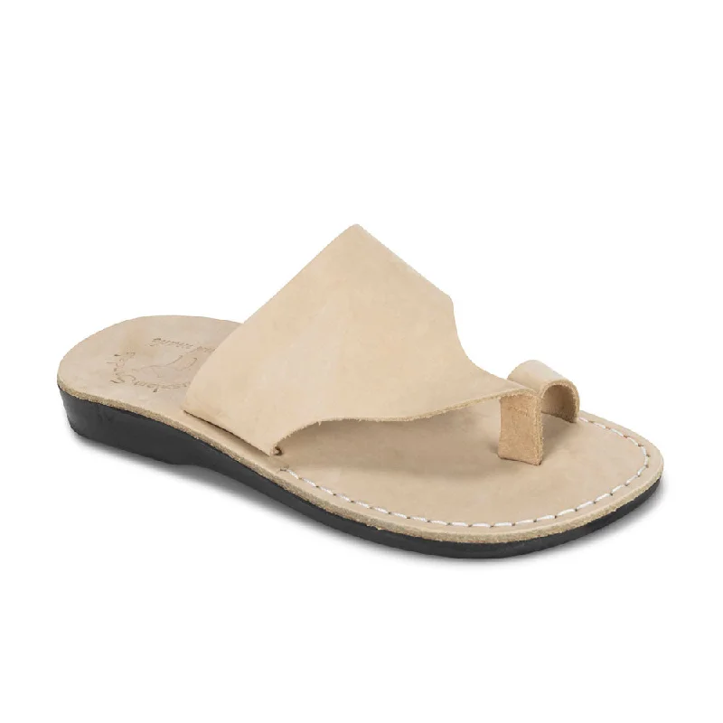 Luxury Boots Sale Petra - Leather Toe Strap Sandal | White Nubuck