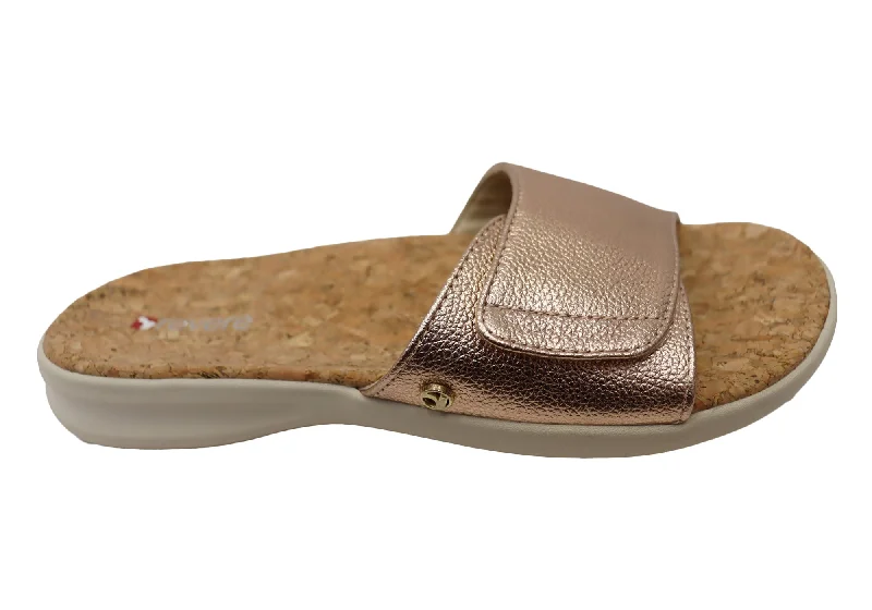 Valentine's Special Revere Macau Womens Comfortable Leather Slides Sandals