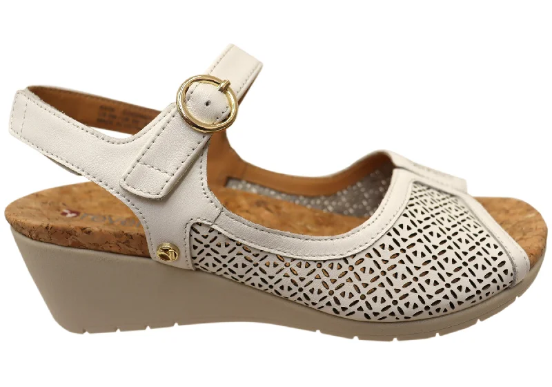 Stylish Savings Revere Womens Kaya Wedge Comfortable Supportive Leather Sandals