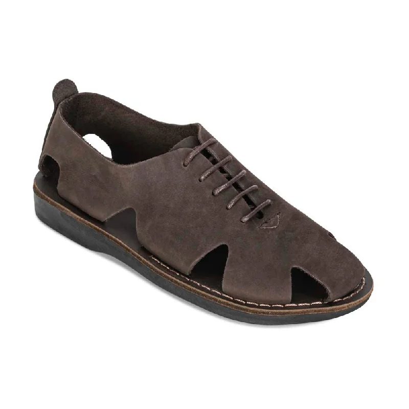 Modern Running-Style Shoes River - Leather Lace-Up Sandal | Brown Nubuck