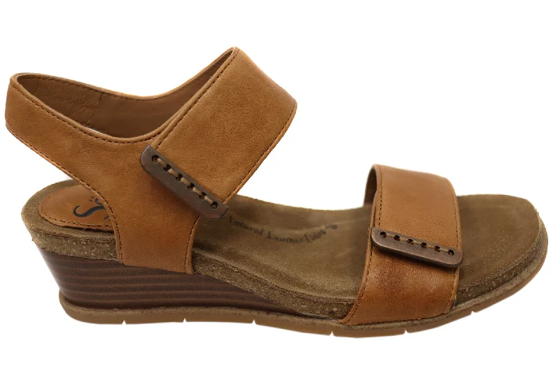 High-Fashion Casual Shoes Sofft Verdi II Womens Leather Wedge Sandals With Comfort Footbed
