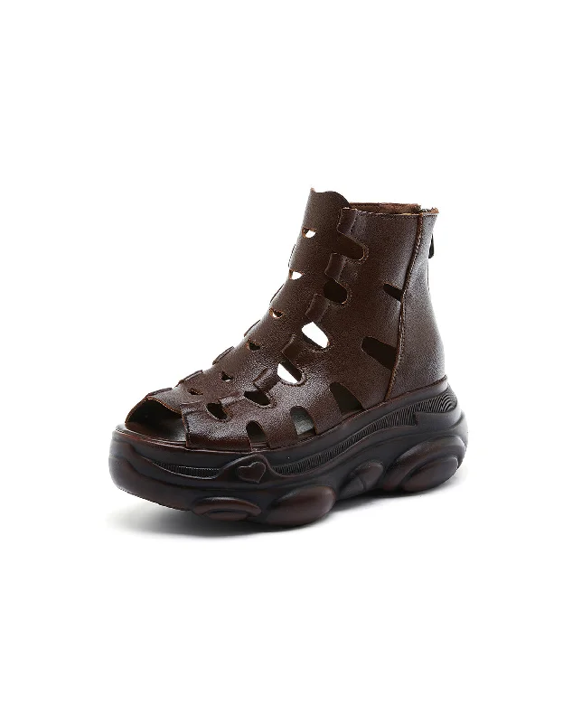 Soft Sole Shoes Summer Fish Toe Hollow Wedge Sandals Boots