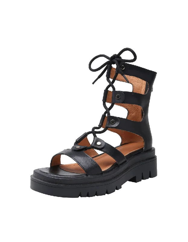 Comfortable Dress Shoes Summer Lace-up Roman Style Vintage Sandals