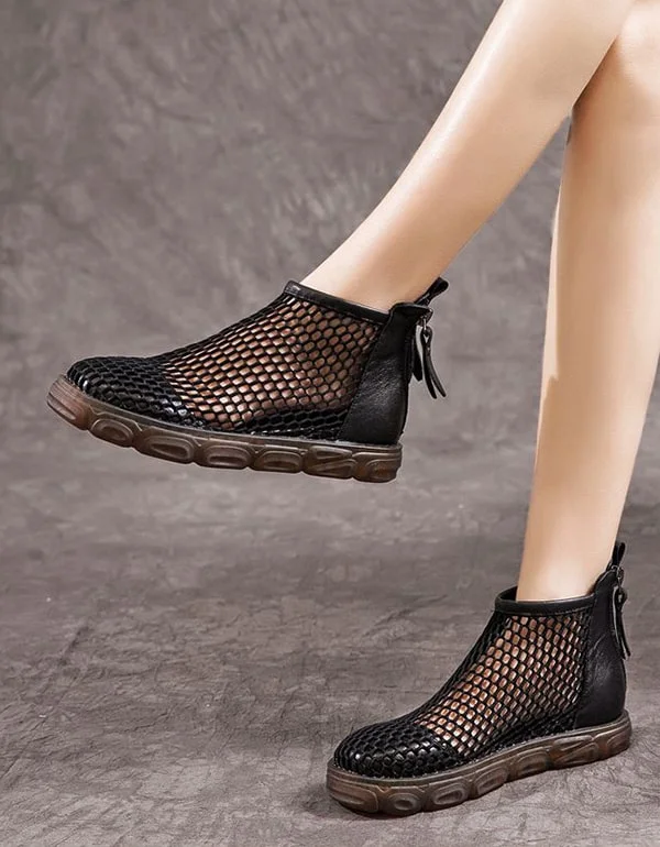 High-End Style Discounts Summer Mesh Breathable Retro Leather Sandals Boots