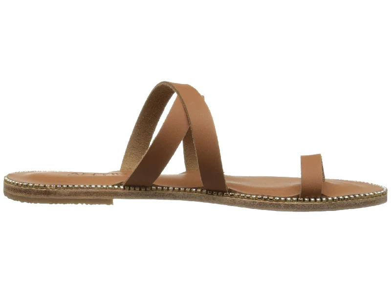Non-Slip Shoes Offers Sunset Blvd - Leather Toe Loop With Swarovski crystals | Tan